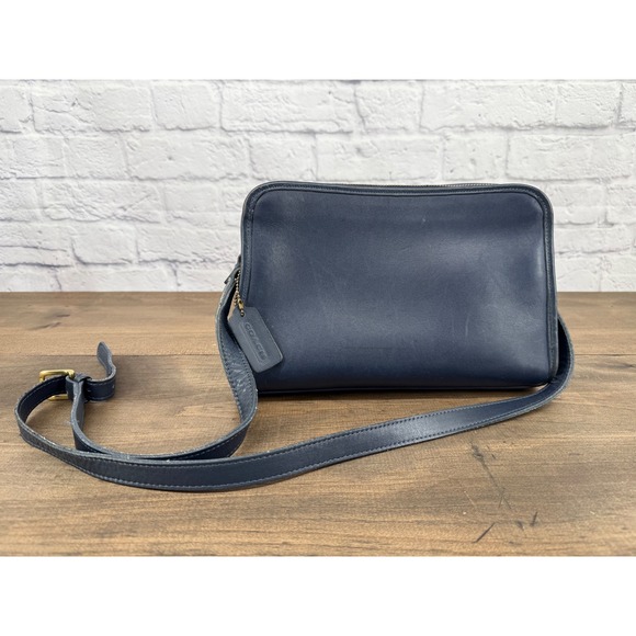 Coach Handbags - Vintage Coach Navy Blue Legacy Leather Crossbody Bag Timeless Classic Minimalist